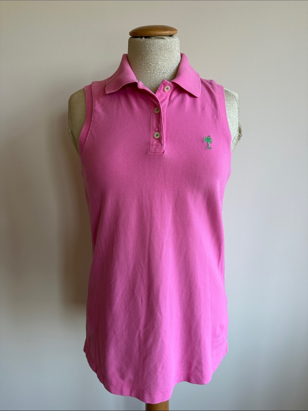 Lilly Pulitzer Sleeveless Island Polo Tank Medium Pink